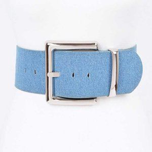 BNWT Plus Size Large Square Buckle Denim Fashion Belt